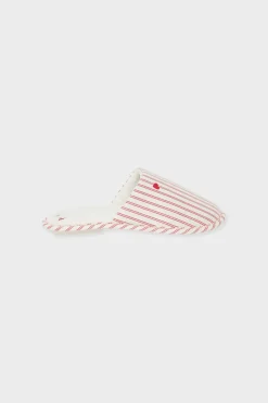 ETAM Zapatillas|Zapatillas destalonadas con motivos de corazones y algodón IMP FD BLANCO