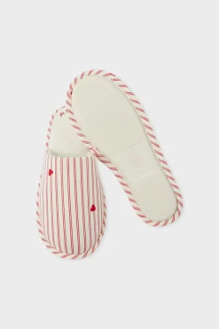 ETAM Zapatillas|Zapatillas destalonadas con motivos de corazones y algodón IMP FD BLANCO