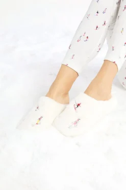 ETAM Zapatillas|Zapatillas destalonadas de tejido ultrasuave con motivos CRUDO