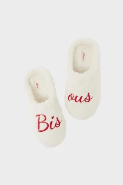 ETAM Zapatillas|Zapatillas destalonadas de tejido ultrasuave «bisous» CRUDO