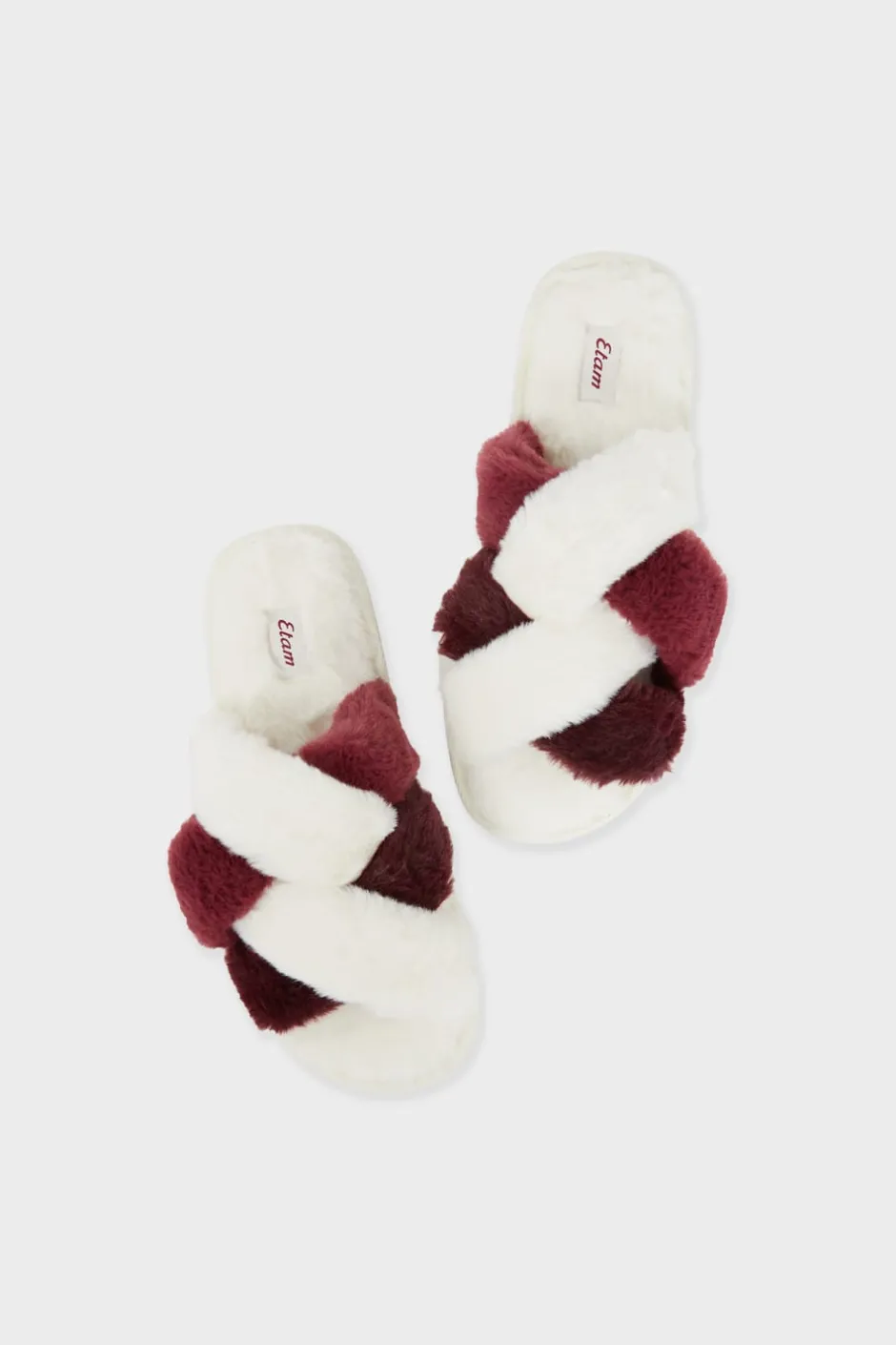 ETAM Zapatillas|Zapatillas tipo chanclas de tejido ultrasuave CRUDO